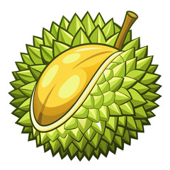Simple Spiky Durian Fruit Graphic for Asian Food Concepts