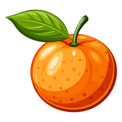 Clean Design Mandarin Fruit Vector on White Background