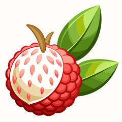 Minimalist Tropical Litchi Icon for Juice and Food Designs