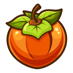 Simple Orange Persimmon Vector Illustration