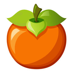 Modern Persimmon Graphic in a Flat Vector Style