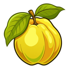 Minimalist Quince Icon for Autumn Harvest and Jam Concepts