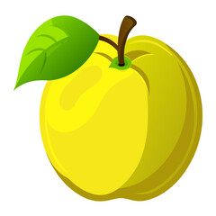 Modern Quince Fruit Graphic in a Flat Design Style