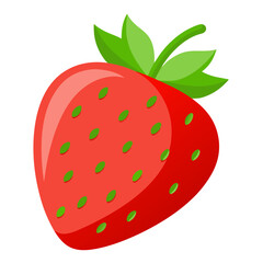 Clean Design Strawberry Fruit Vector on White