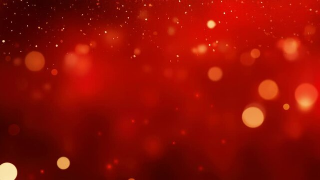 A vibrant red bokeh background with glowing lights, captured from a straight angle. Ideal for festive video projects or holiday-themed designs. Live desktop wallpaper.