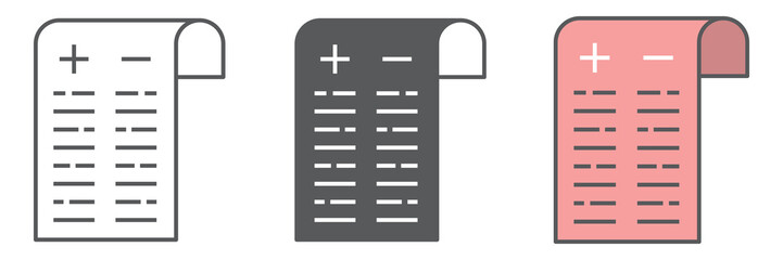 Pros and cons icon collection, test and choose, pros and cons sign vector set graphics, editable stroke linear icon, eps 10
