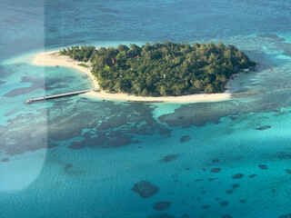 aerial view of tropical island