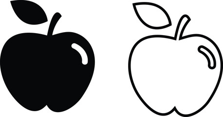 Vector illustration of a fresh  apple with a leaf, symbolizing healthy and delicious natural fruit