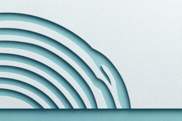 Fototapeta premium Light-blue rainbow-shaped design on light-gray background