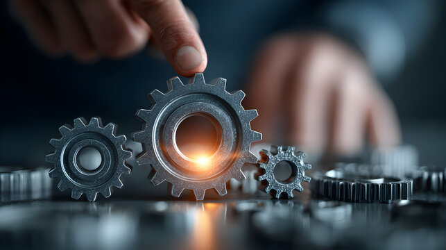 Dynamic business environment illustrating business agility through symbols of company transformation, rapid adaptation, and enhanced efficiency in response to evolving market changes 35391996 2