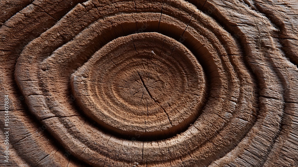 Poster the intricate patterns of a cross-sectioned tree trunk. long_title:the rich, swirling patterns and c