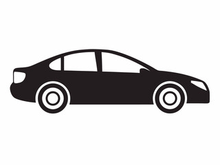 Fototapeta premium black car isolated on white silhouette