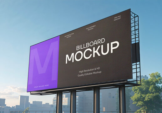 Stand Bulletin Billboard Mockup