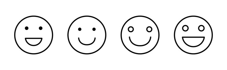 Fototapeta premium smile icon set. smile emoticon icon. feedback