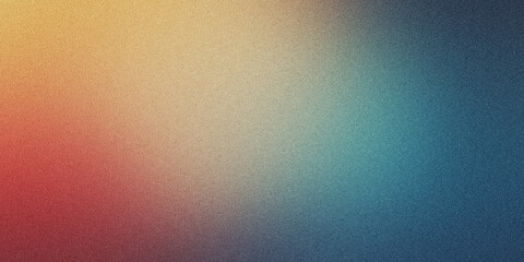 Abstract grainy gradient background in yellow, red, blue. Noise texture. background design. colorful background for design. banner, poster.