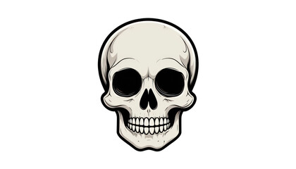 Obraz premium Realistic Skull Illustration with Detailed Features Ideal for Halloween, Gothic Themes, and Medical Illustrations in Various Creative Projects