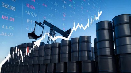 Oil barrel prices graph business graphic - Powered by Adobe
