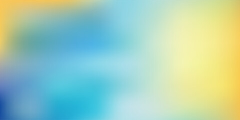 Abstract blurred gradient mesh background in blue and yellow colors of the Ukrainian national flag. Poster or banner template.