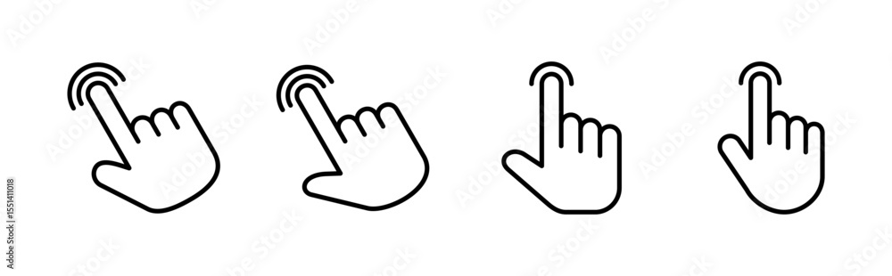 Poster hand cursor icon set. click icon vector. hand click. pointer