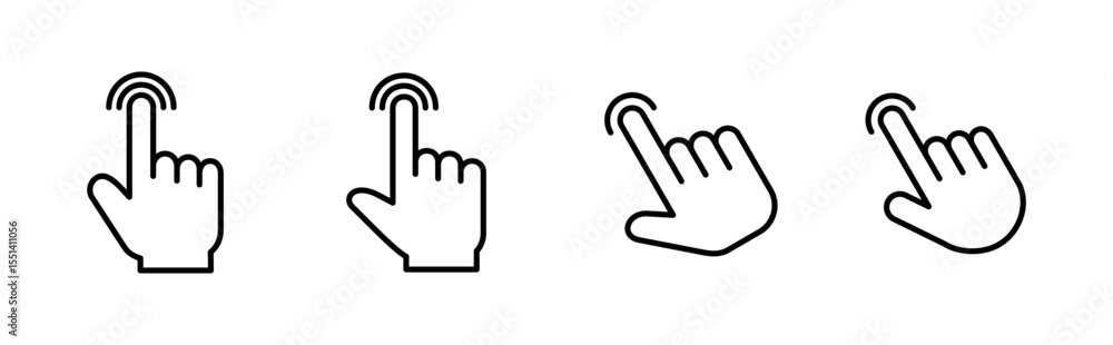 Poster hand click icon set. pointer icon vector. hand cursor icon vector