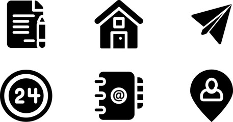 Modern Rounded Filled Contact Us Icon Set