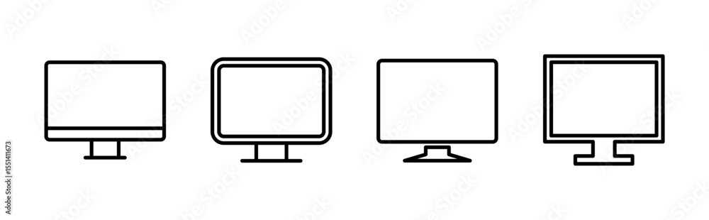Aufkleber computer icon set. computer monitor icon vector.