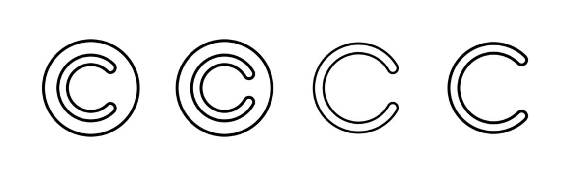 Copyright icon set. copyright symbols