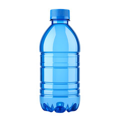 Pure Bottled Water: A refreshing blue bottle filled with crystal clear water, embodying purity and hydration, presented in a studio setting for maximum clarity.