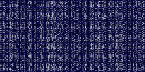 numbers 01 on blue numerical code sequence for data science and software development, with dynamic numbers crunching and data processing on tech background