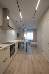 empty interior of a new one-room apartment
