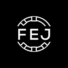 FEJ “Modern FVA Monogram Logo Design,  FEJ Later Logo , Sleek Minimalist Letter mark in Circle, High-Contrast Branding Concept”
