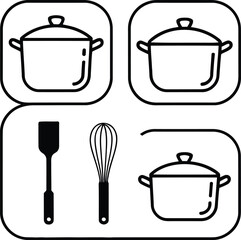 set of kitchen utensils
