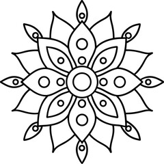 Minimal Rangoli Line Art Vector