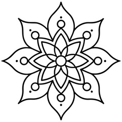 Minimal Rangoli Line Art Vector