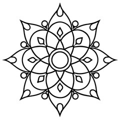 Minimal Rangoli Line Art Vector