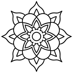Minimal Rangoli Line Art Vector