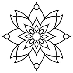 Minimal Rangoli Line Art Vector