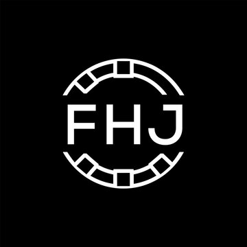 FHJ &ldquo;Modern FVA Monogram Logo Design,  FHJ Later Logo , Sleek Minimalist Letter mark in Circle, High-Contrast Branding Concept&rdquo;
