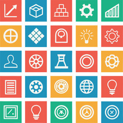 Abstract geometric shapes and text elements in vibrant cmyk colors