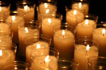 Group of candles in a church