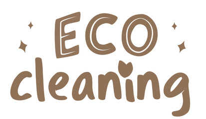 Earth-toned eco cleaning lettering with stars and heart for rustic-style packaging and organic lifestyle branding


