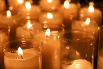 Group of candles in a church