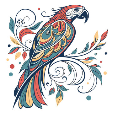 Glossy Abstract Liquid Parrot Vector - Transparent Apparel Art