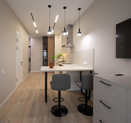 empty interior of a new one-room apartment