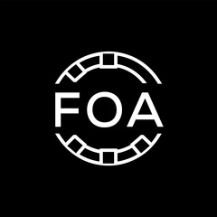 FOA “Modern FVA Monogram Logo Design,  FOA Later Logo , Sleek Minimalist Letter mark in Circle, High-Contrast Branding Concept”
