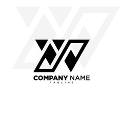 MODERN WN LETTER LOGO DESIGN PROFESSIONAL INITIAL BRANDING ICON VECTOR