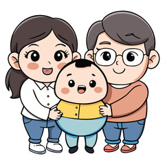 Adorable Chibi Family Graphics