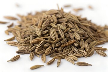cumin seeds isolated on white background