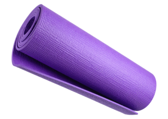 Roll of yoga mat isolated on transparent background