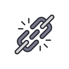 Obraz premium Broken Chain Symbolizing Disconnection Or Loss Of Connectivity